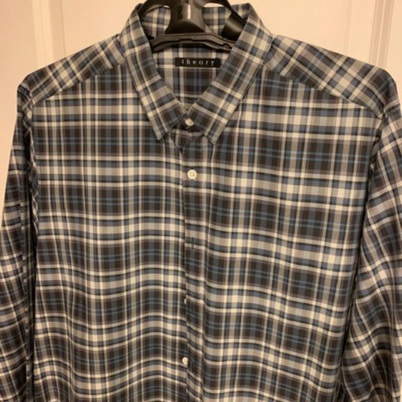 Theory Other - Theory Classic Check Button Down